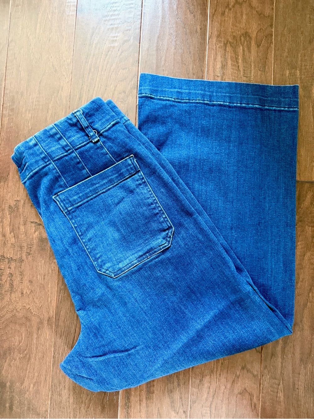 Pilcro Women's Blue Flare Denim Jeans - Picture 2 of 2